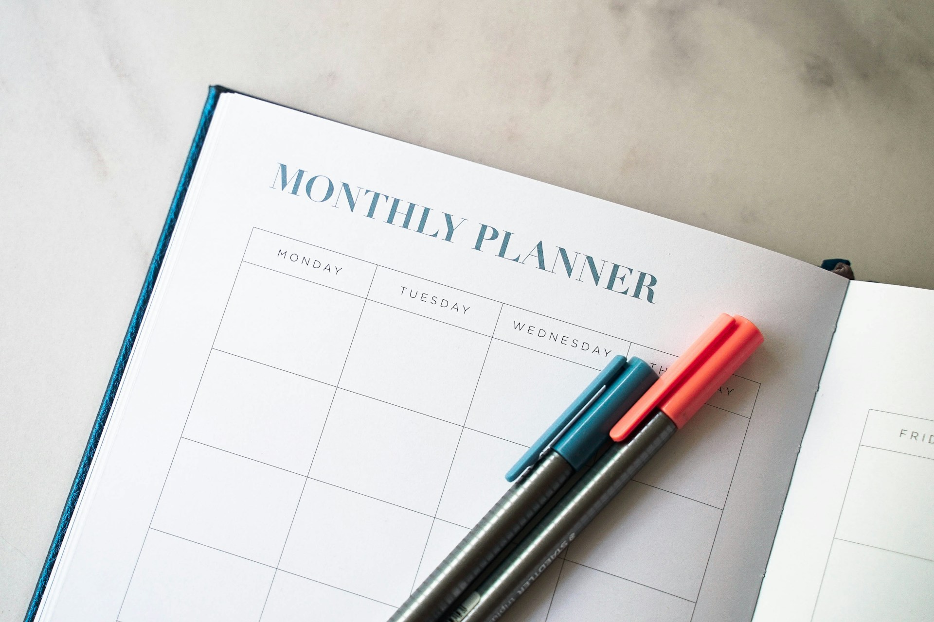 Picture of a diary / planner - creating a content plan can make your life much easier!